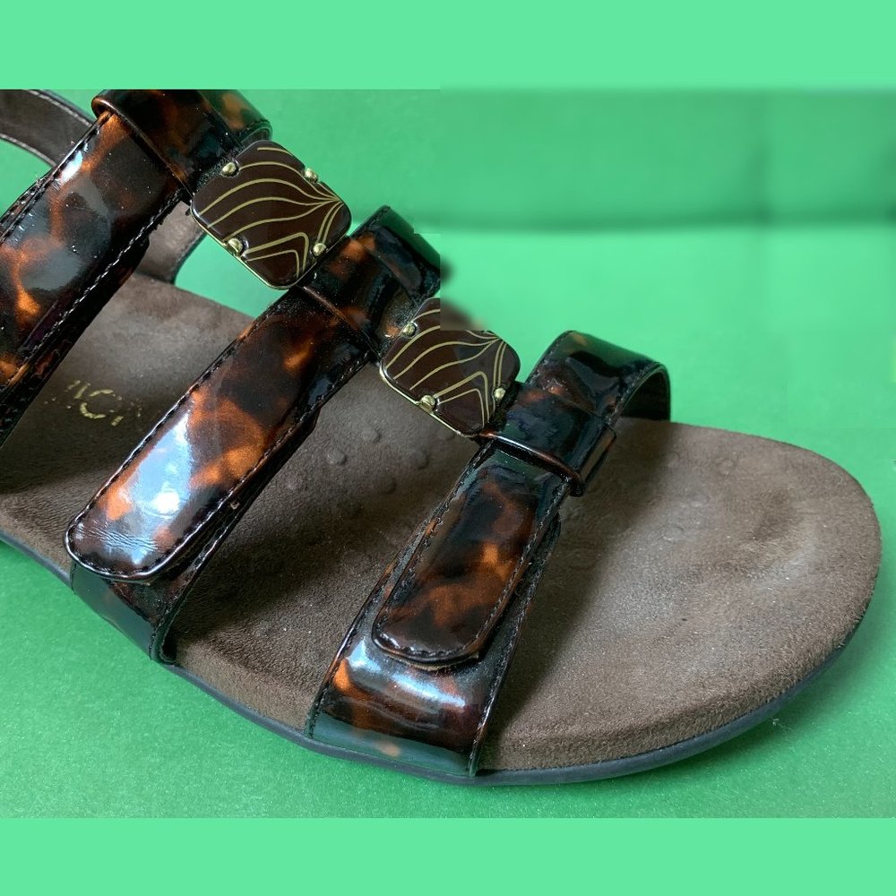 Vionic Amber Tortoise Leather Adjustable Sandal - image 7